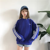 Loose long-sleeved sweatshirt with pullover letters